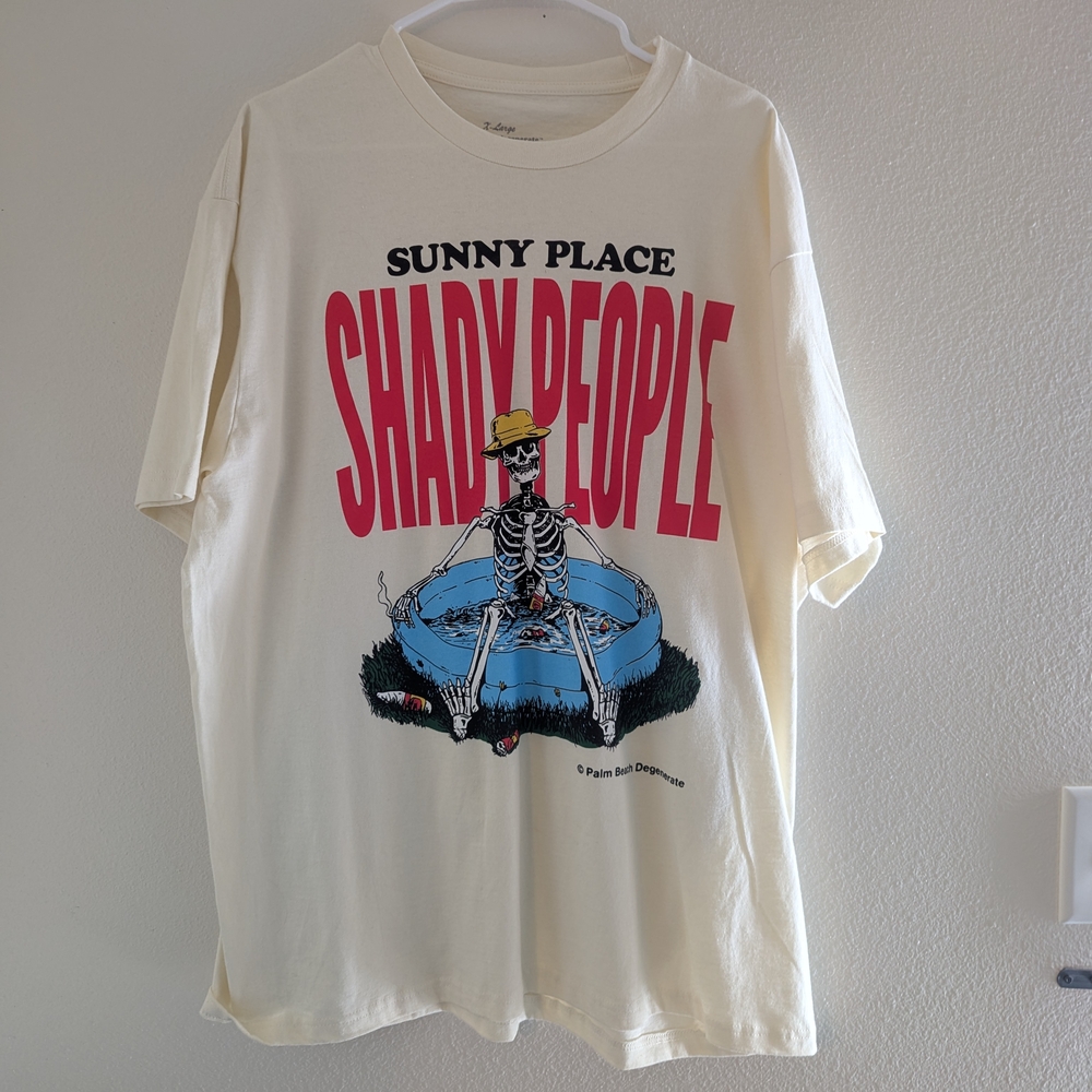 Sunny Place Shady People Tee, Palm beach degenerates